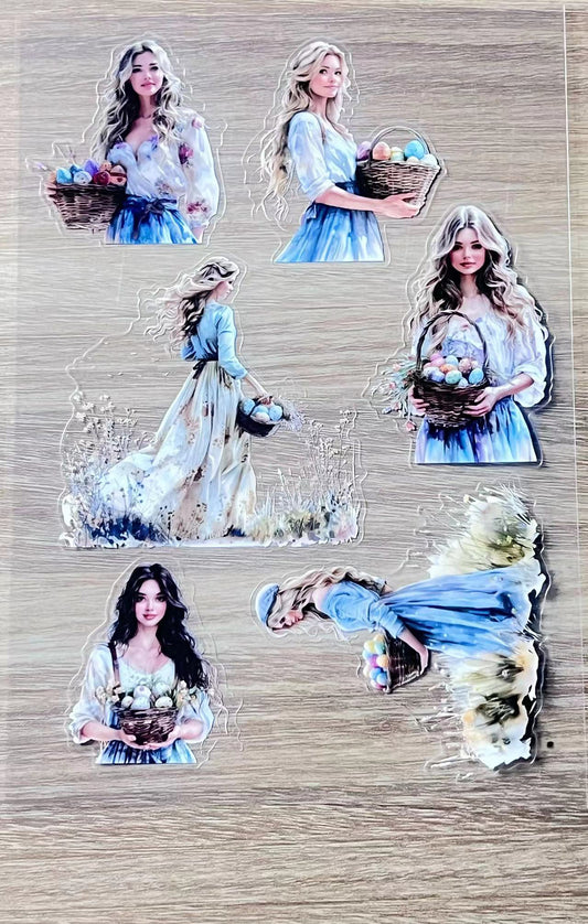 S7 Easter Bascket girl pet precut A5 size 3 pieces