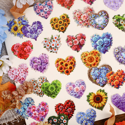 S-36 Heart Flower Series sticker 6Style