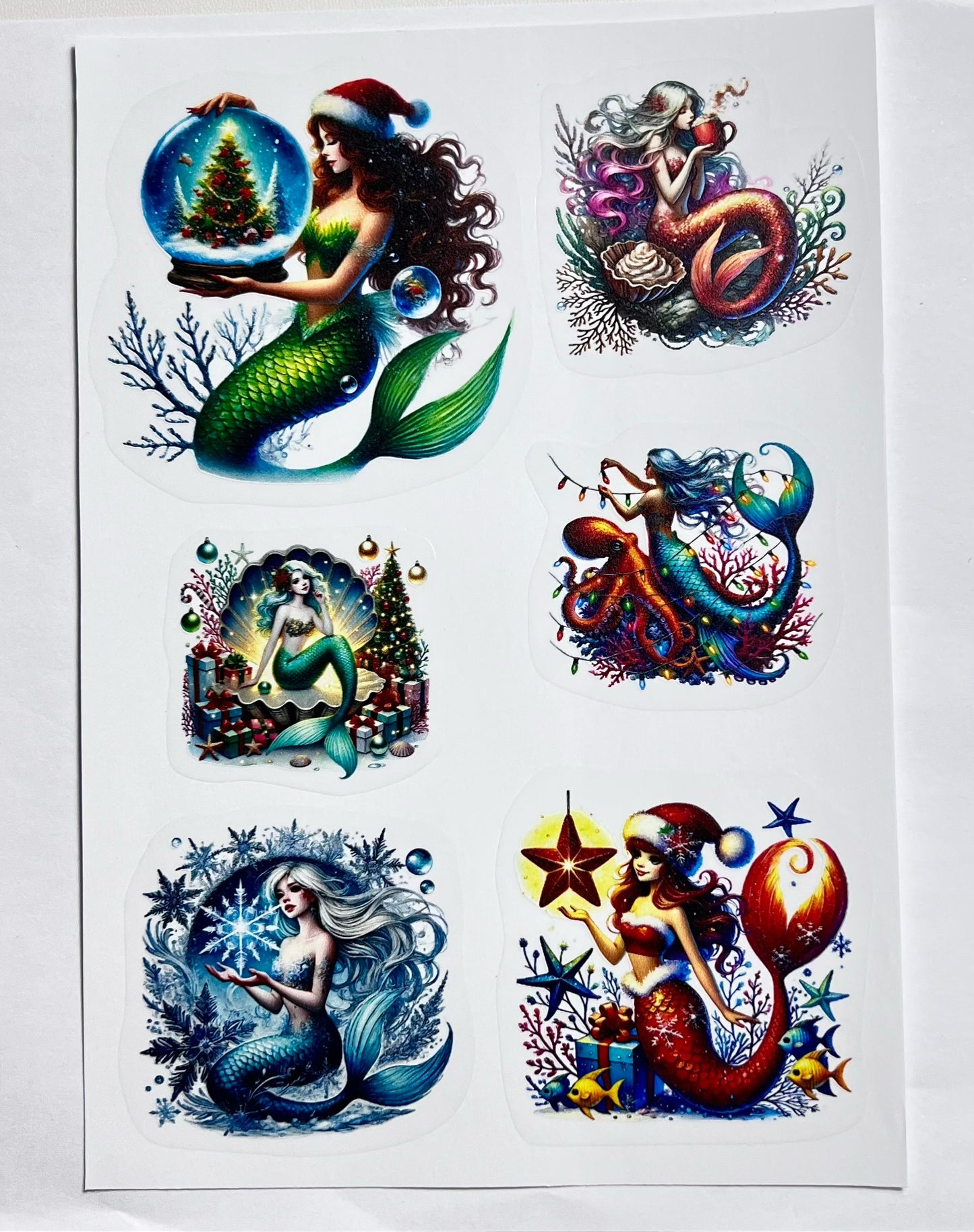 S-9 Underwater world/mermaid Stickers (pet precut sticker) 14*20cm each piece