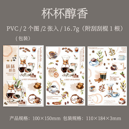 S-22 Coffee Transfer Sticker Hazy Coffee Fragrance Dream Series  6Style