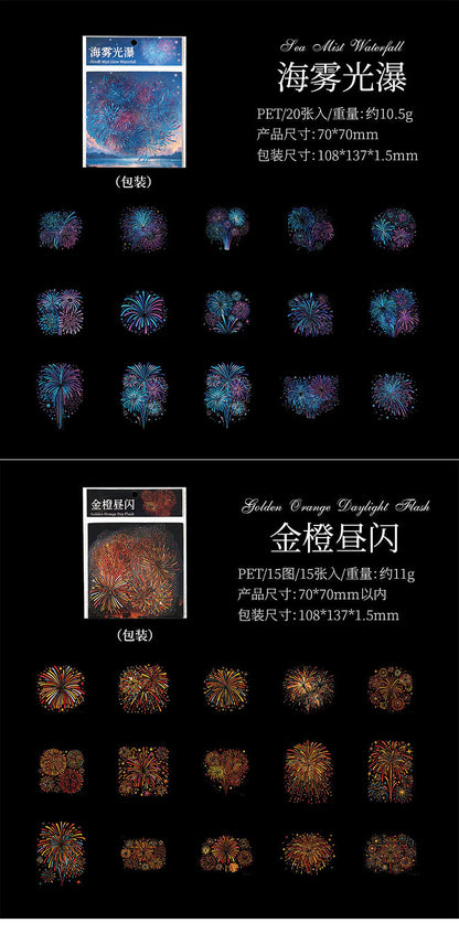 S-16 Dark Phantom PET Sticker package Gorgeous Fireworks Painting Series