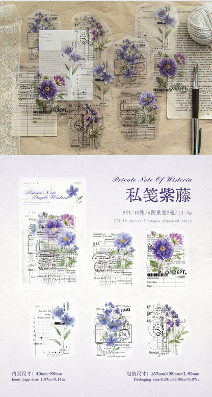 S-44  Kaleidoscope Notes Series Vintage Floral Landscaping Theme 6Style