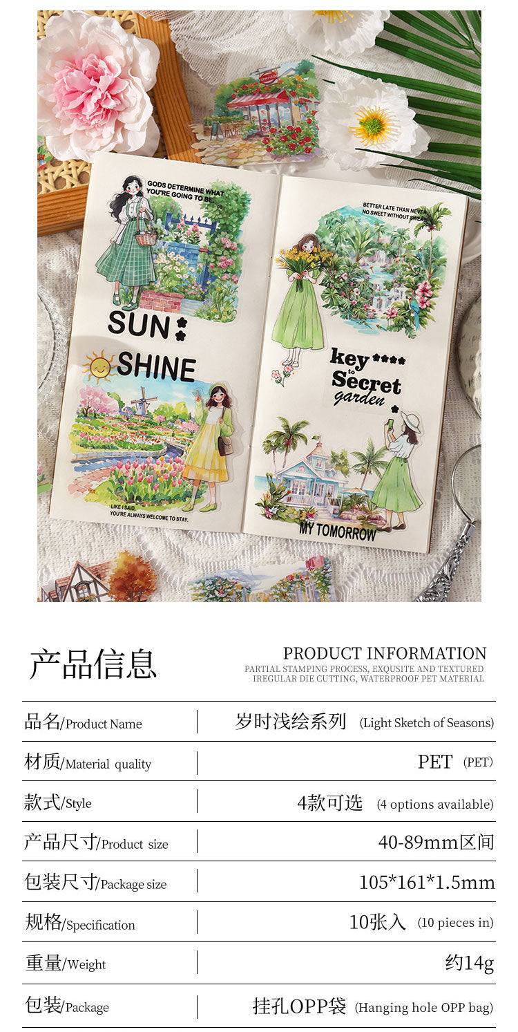 S-49  Seasonal Light Painting Series Sticker Pack 4Style
