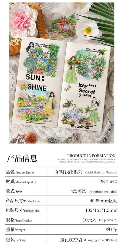 S-49  Seasonal Light Painting Series Sticker Pack 4Style