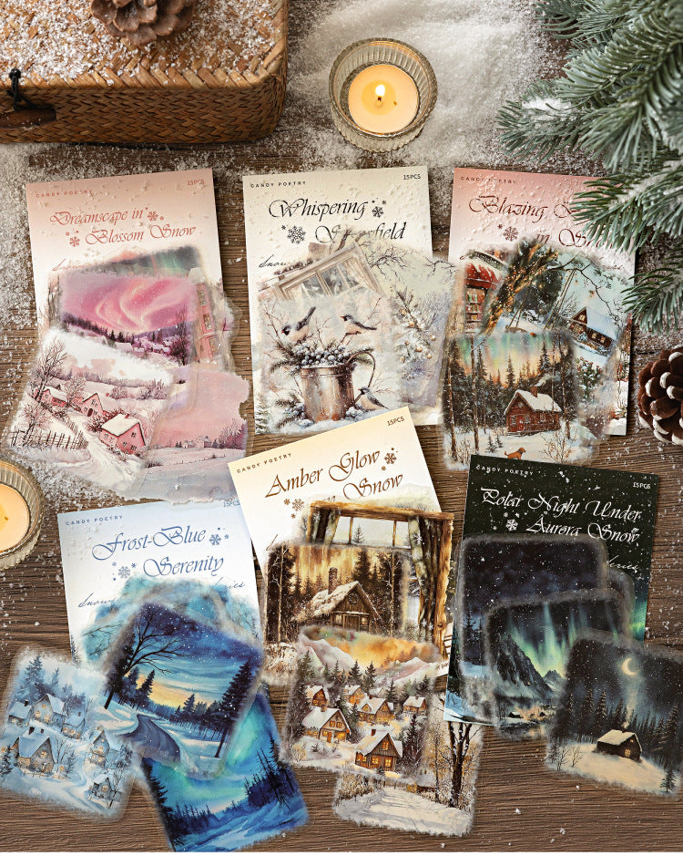 S-39  Large Size LandscapeSnow Poetry Series Winter Snow Scene 6Style