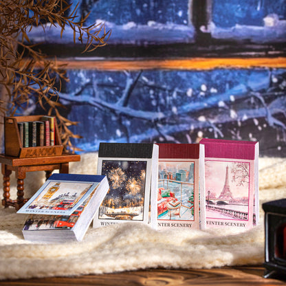 S-18   Sticker Book Winter Light Collection 50Winter Scenery Theme Material 4Style