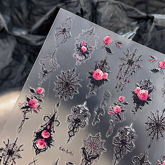 MINI-16 Dark Rose Stickers 3D