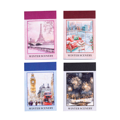 S-18   Sticker Book Winter Light Collection 50Winter Scenery Theme Material 4Style