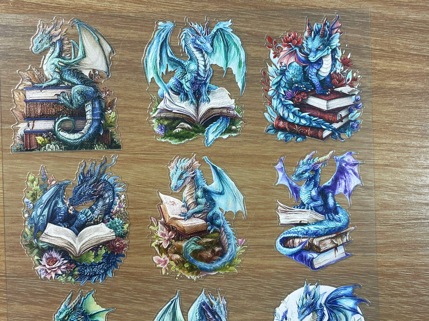 E-89 Scholarly Magic Dragon 3D Embossed sticker 1 piece