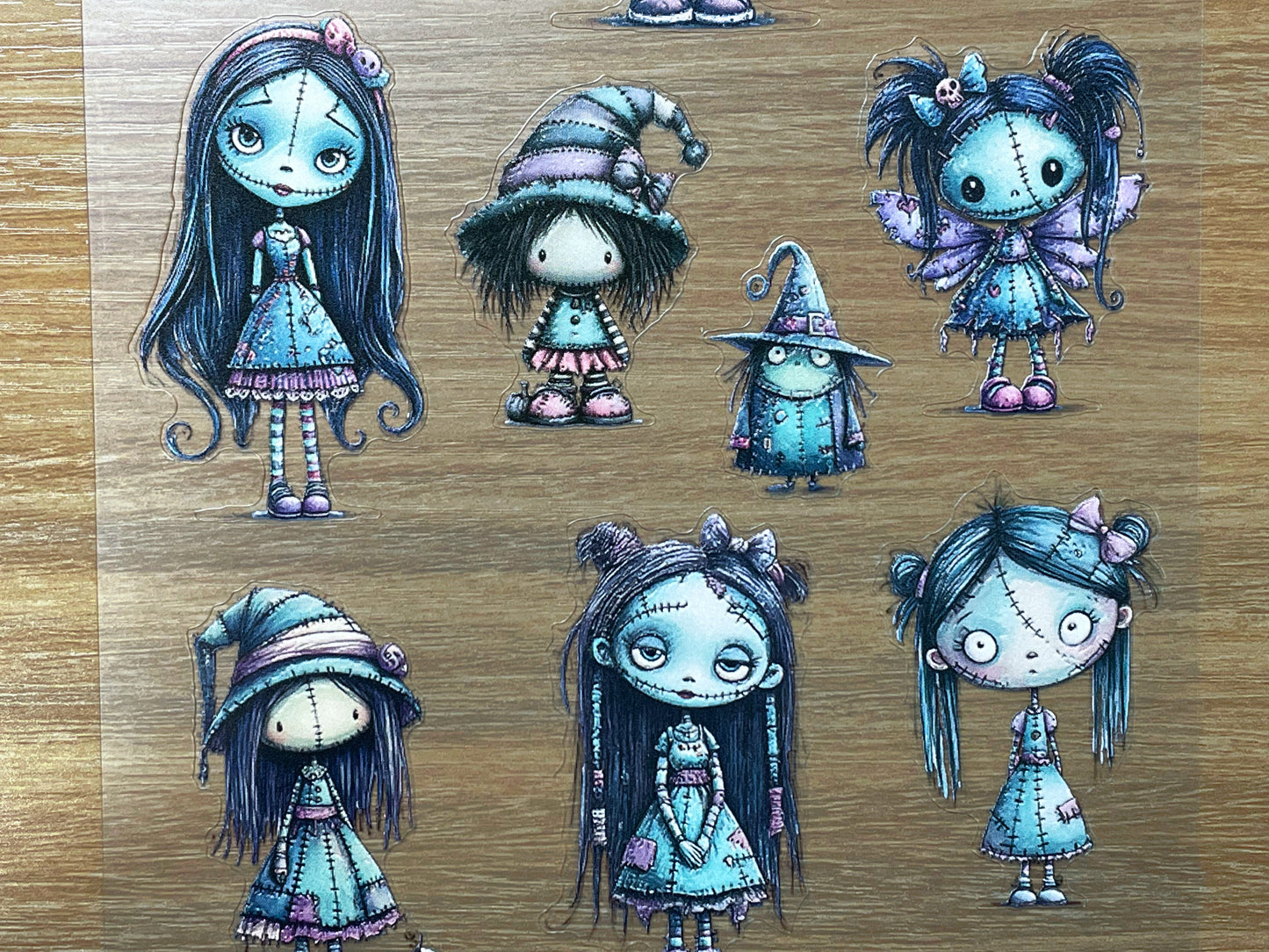 E-143 Blue Ragdoll Girls 3D Embossed sticker 1 piece
