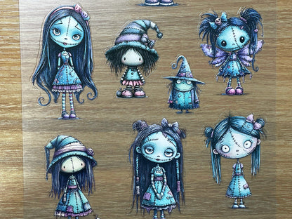 E-143 Blue Ragdoll Girls 3D Embossed sticker 1 piece