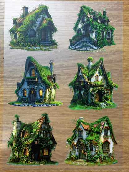 S86 Moss Secret Cottage  sticker pet precut A4 size 3 pieces