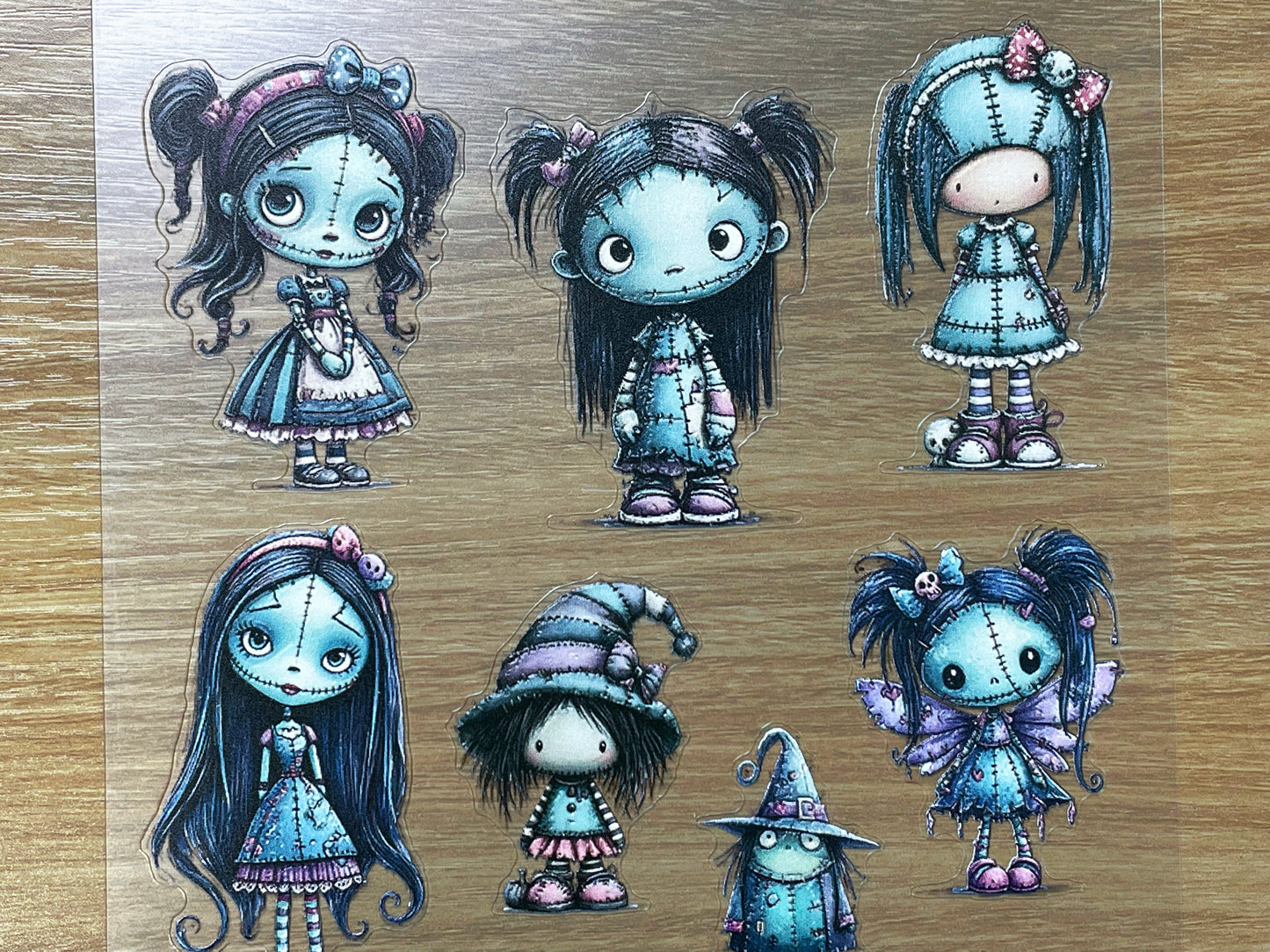 E-143 Blue Ragdoll Girls 3D Embossed sticker 1 piece
