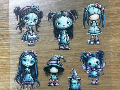 E-143 Blue Ragdoll Girls 3D Embossed sticker 1 piece