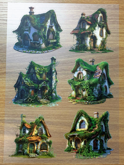 S86 Moss Secret Cottage  sticker pet precut A4 size 3 pieces