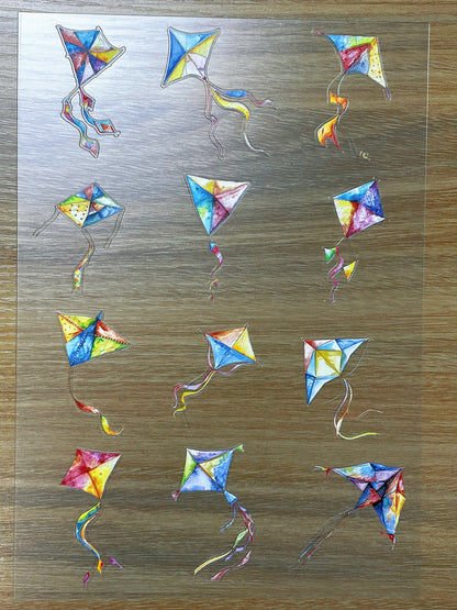 E-102 Fragment Kite 3D Embossed sticker 1 piece