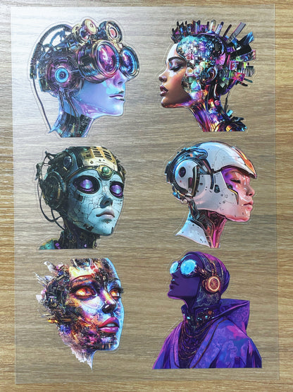 S69 Cyber Neon  sticker pet precut A5 size 6 pieces