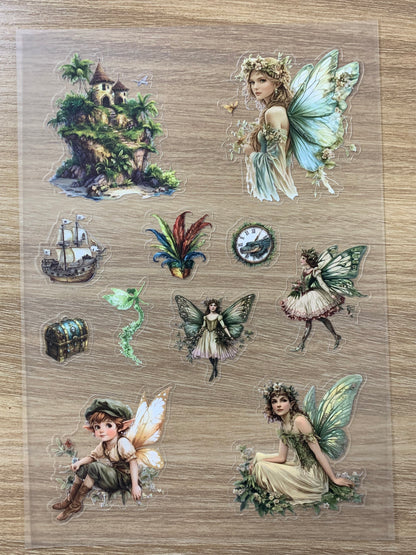S17 Fairy Village & the Hidden Treasure pet precut A5 size 9 pieces