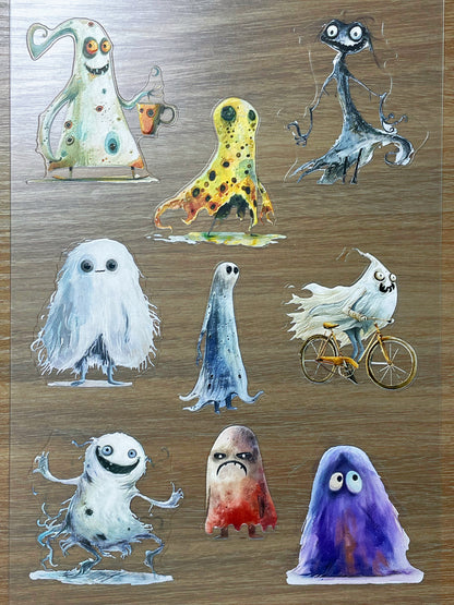 E-118 Misty Little Guests 3D Embossed sticker 1 piece