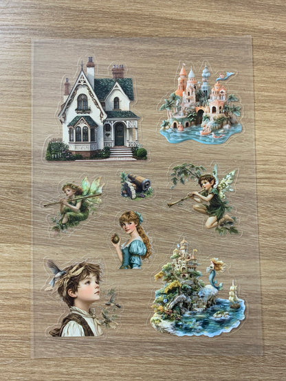 S17 Fairy Village & the Hidden Treasure pet precut A5 size 9 pieces