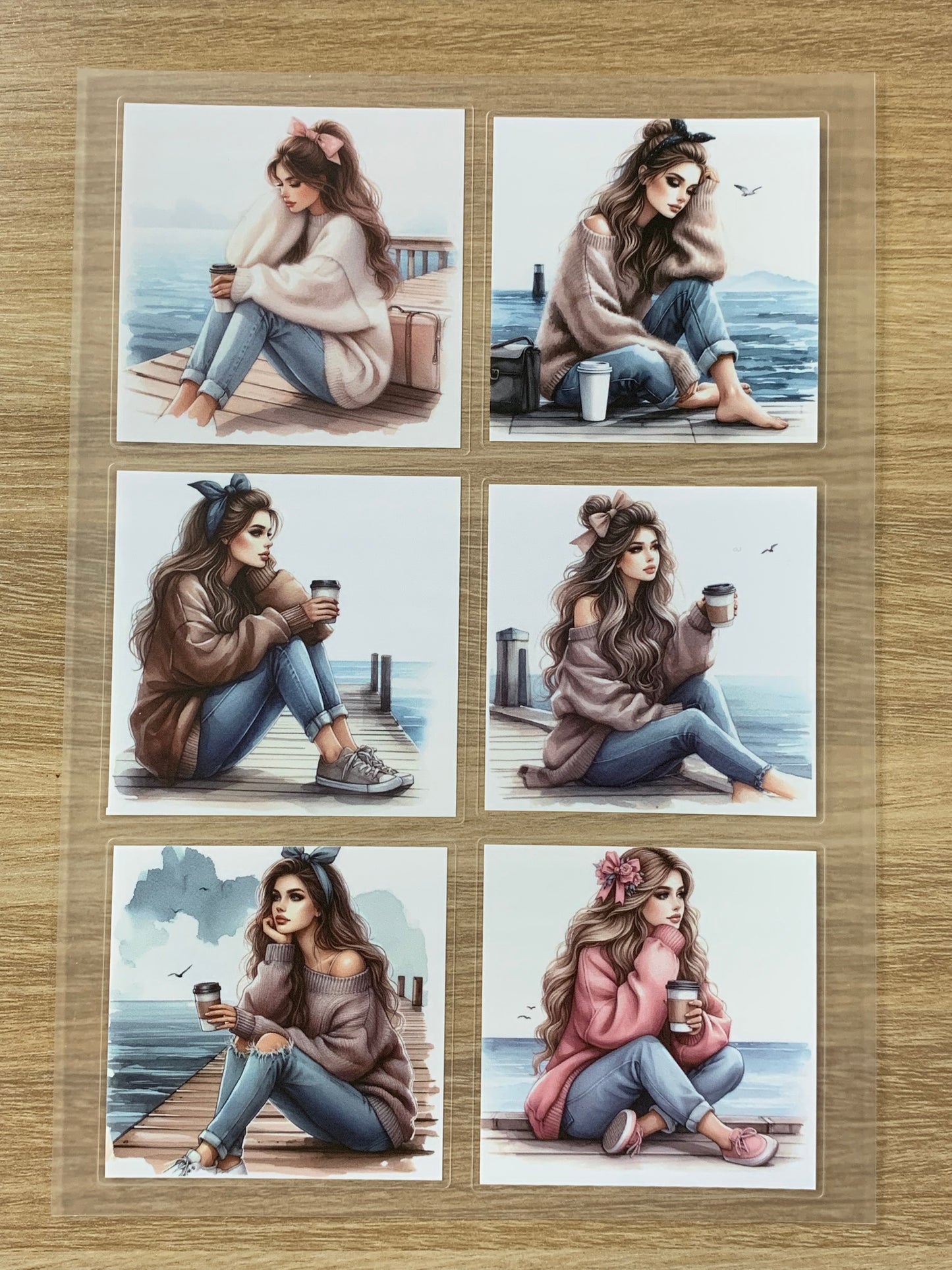 S25 Seaside Coffee Moments  sticker pet precut A5 size 2 pieces