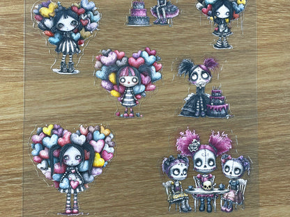 E-73 Dark Sweetheart Dolls 3D Embossed sticker 1 piece