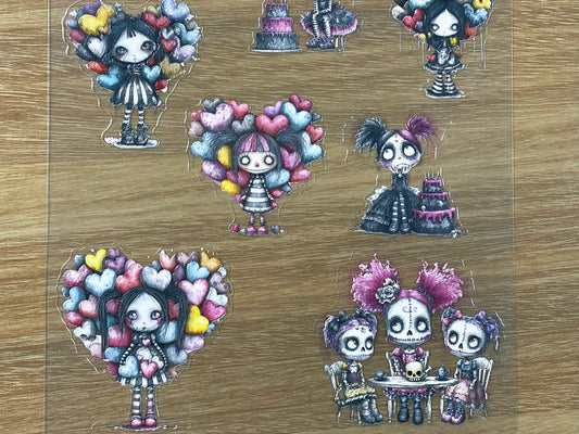E-73 Dark Sweetheart Dolls 3D Embossed sticker 1 piece