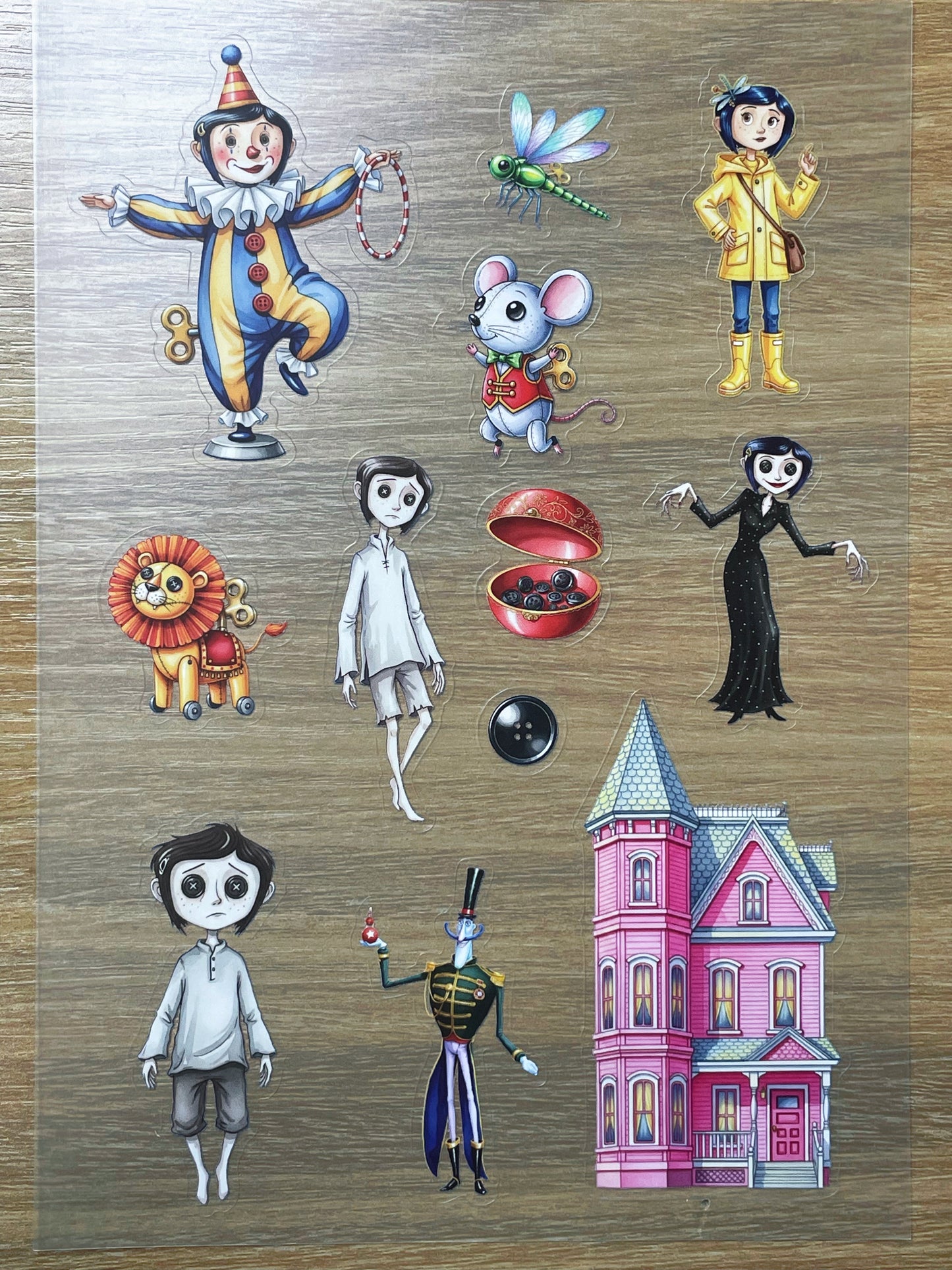 S78 Coraline  sticker pet precut A5 size 4 pieces