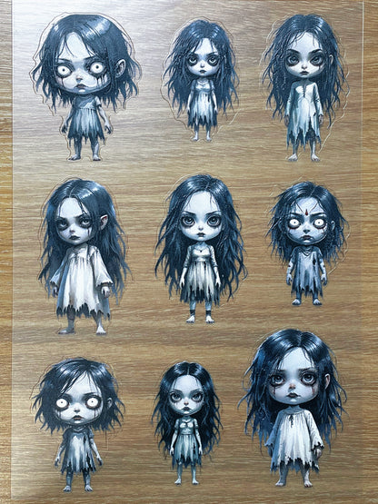E-152 Ghost Dolls  3D Embossed sticker 1 piece