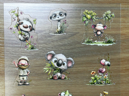 E-111 Jungle Wanderers 3D Embossed sticker 1 piece