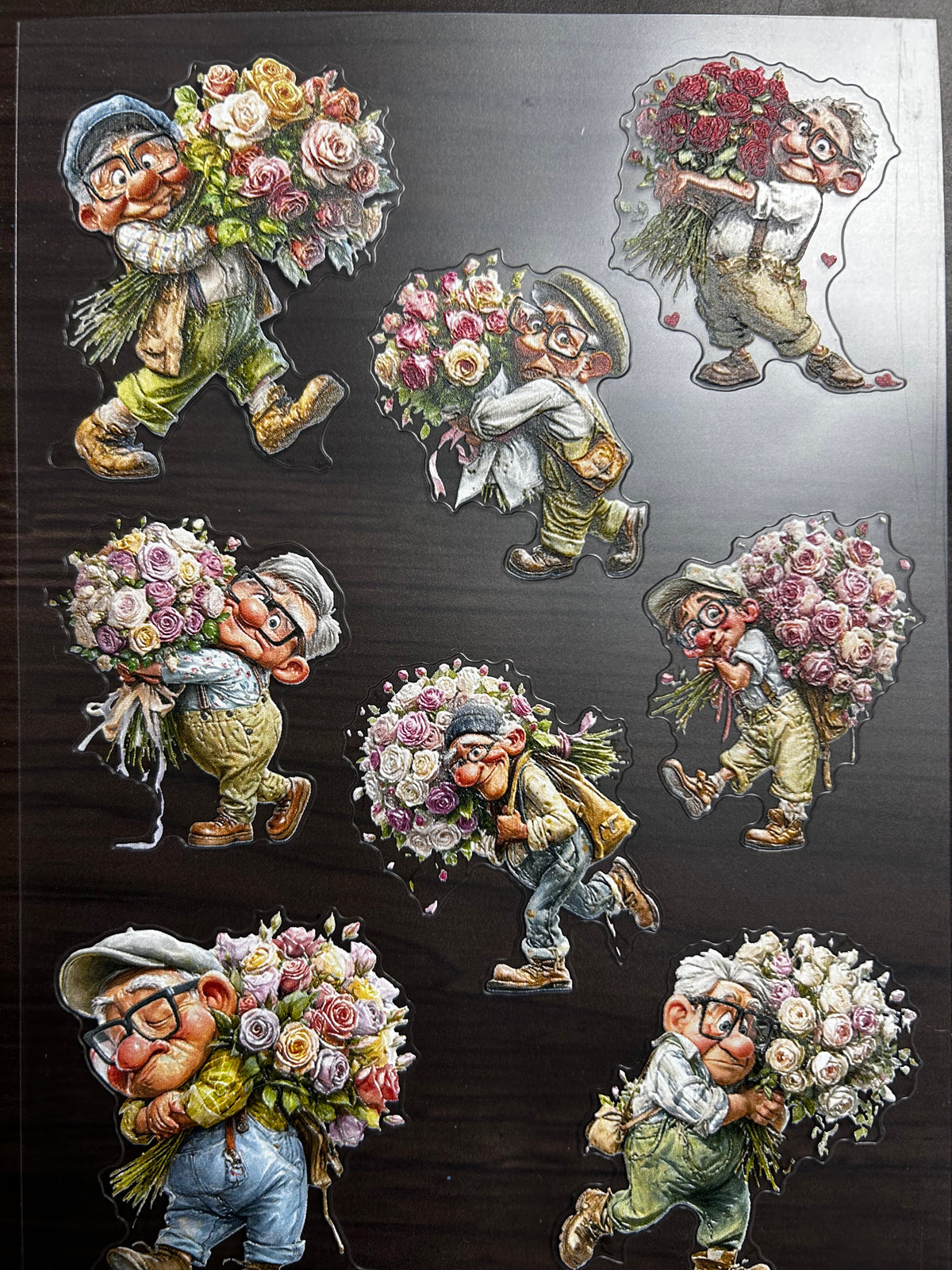 E-220 Bouquet Grandpa 2.0 3D Embossed  sticker A5 size  1 piece