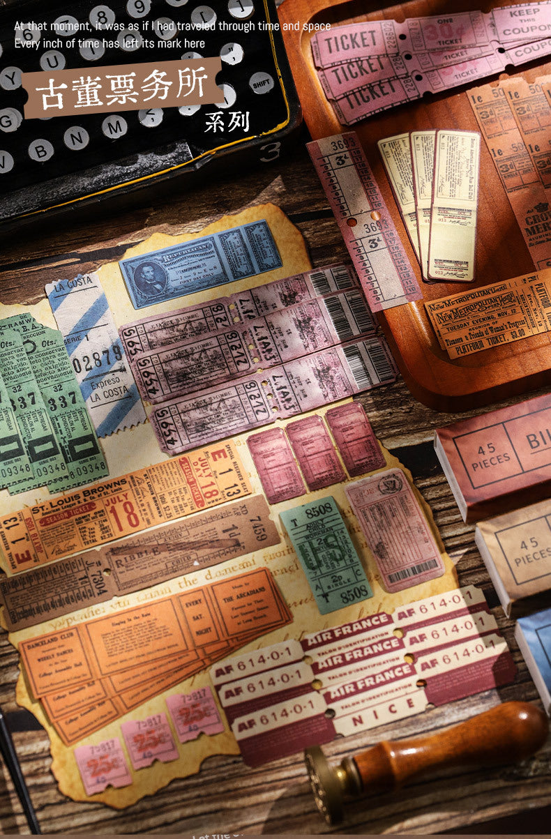 S-40  Retro Ticket Box Sticker Pack 6Style