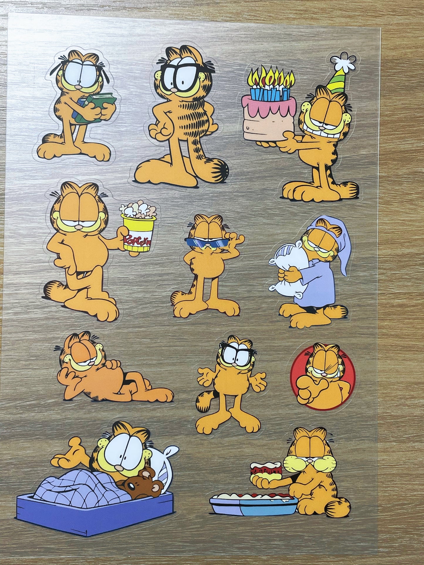 S63 Garfield  sticker pet precut A5 size 2 pieces