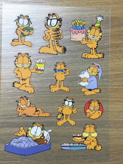 S63 Garfield  sticker pet precut A5 size 2 pieces