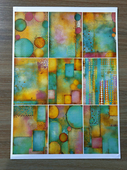 A-055  ATC background precut sticker  A4 size（1Pieces)