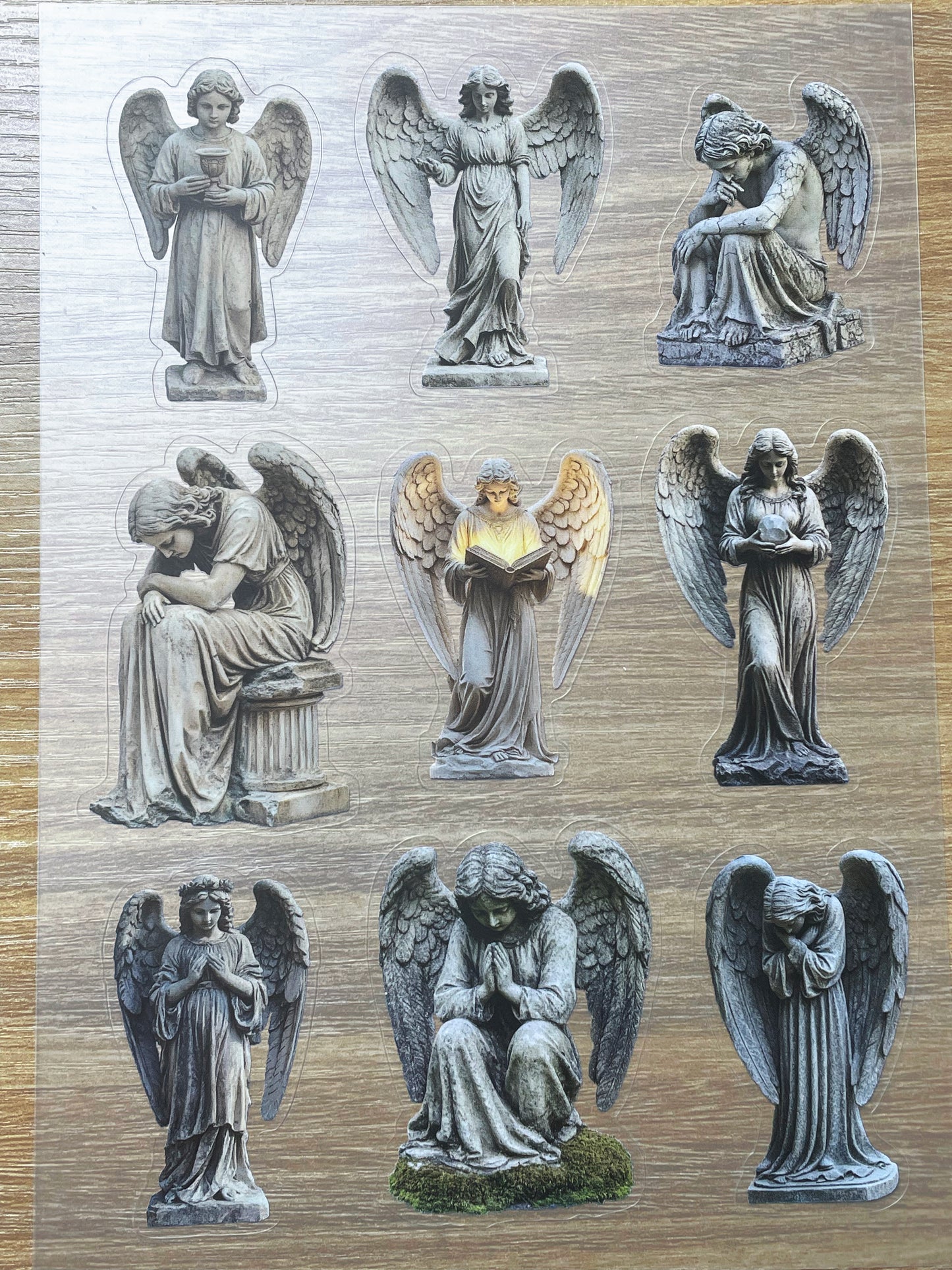 S113 Stone Angel sticker pet precut A5 size 2 pieces