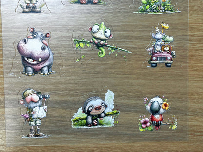 E-111 Jungle Wanderers 3D Embossed sticker 1 piece
