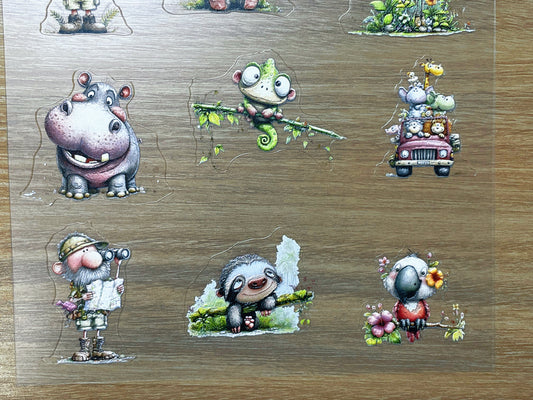 E-111 Jungle Wanderers 3D Embossed sticker 1 piece