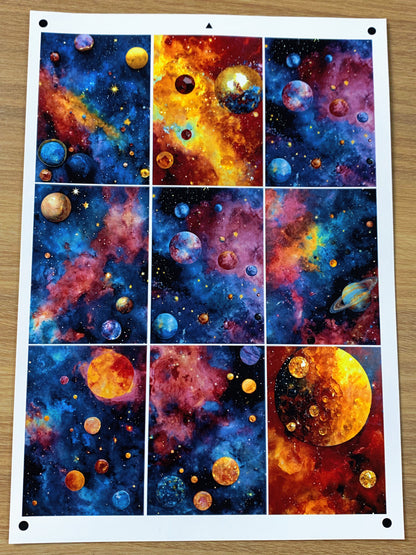 A-032  ATC background precut sticker  A4 size（1Pieces)