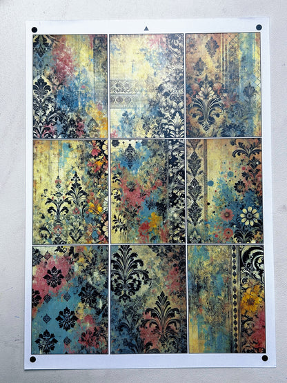A-065  ATC background precut sticker  A4 size（1Pieces)
