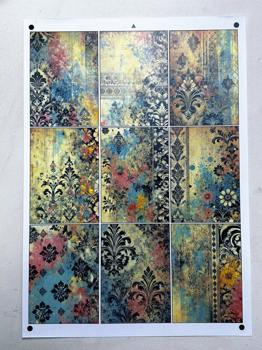 A-065  ATC background precut sticker  A4 size（1Pieces)