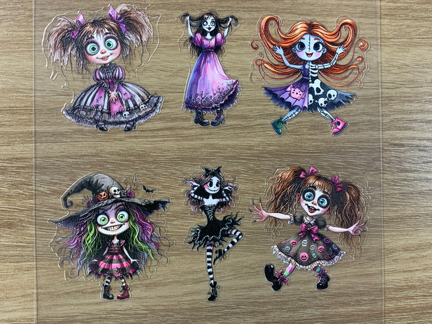 E-59 Witchy Rag Dolls 3D Embossed sticker 1 piece