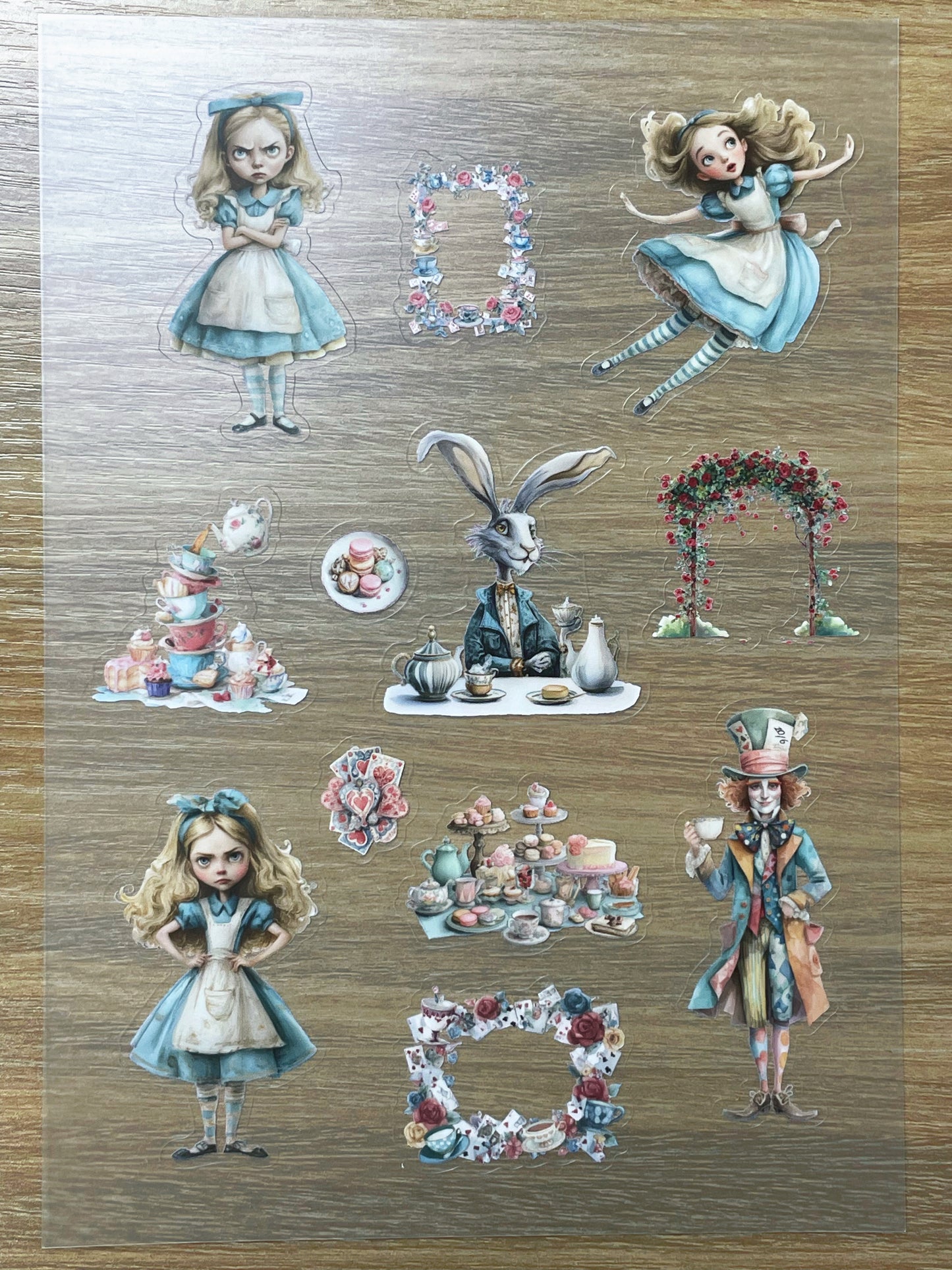 S79 Alice Tea Part  sticker pet precut A5 size 4 pieces