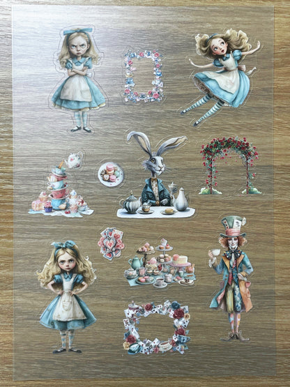 S79 Alice Tea Part  sticker pet precut A5 size 4 pieces