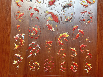 E-137 Lucky Koi-Fish 3D Embossed sticker 1 piece