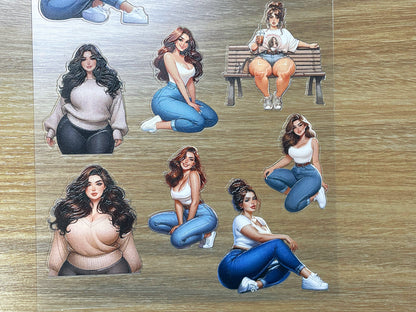 E-112 Unforced Denim 3D Embossed sticker 1 piece