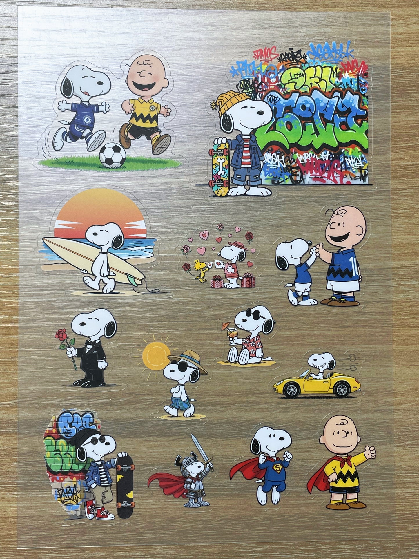 S64 Snoopy  sticker pet precut A5 size 6 pieces