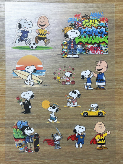 S64 Snoopy  sticker pet precut A5 size 6 pieces