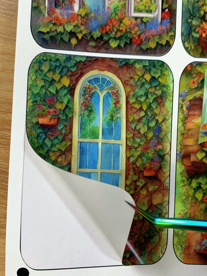 A-033  ATC background precut sticker  A4 size（1Pieces)