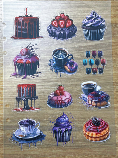 S112 Dark Sweet Feast sticker pet precut A5 size 2 pieces